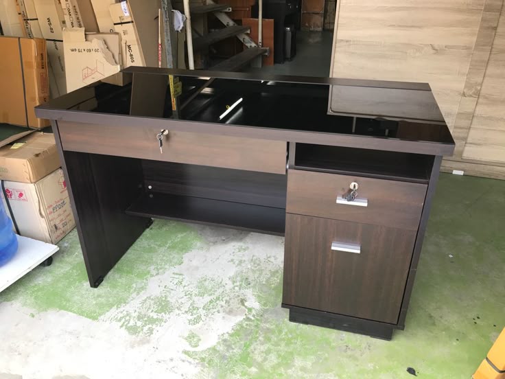 Dark wood executive desk